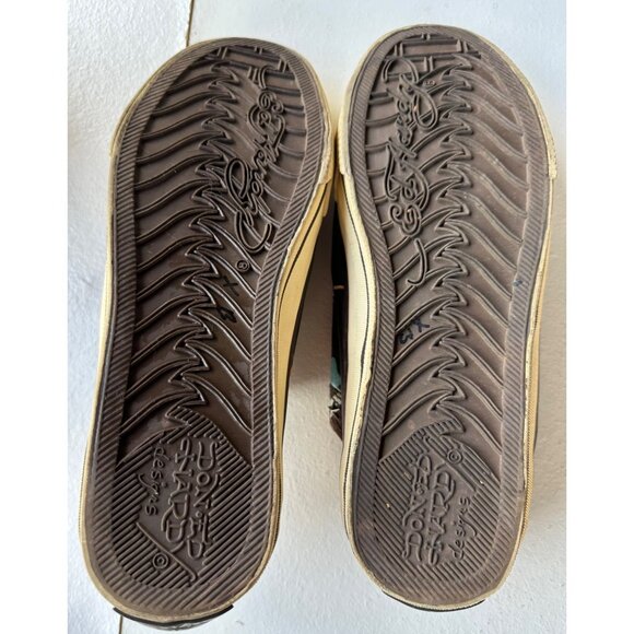 Ed Hardy Born Free Brown Leather Sneakers Adult Unisex/Women Size 10 (READ) - Picture 4 of 16